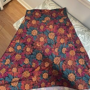 Daisy print a-line midi skirt